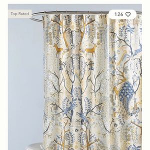 Anthropologie Foraged Organic Cotton Shower Curtain